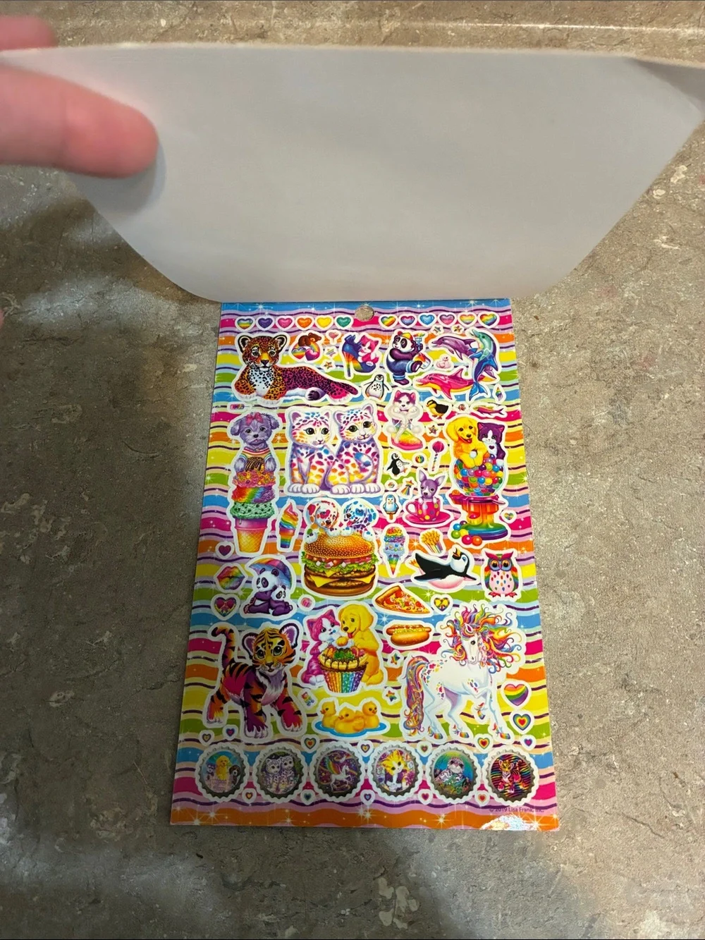 Lisa Frank Rainbow Sticker Pack over 500 missing 2 small heart stickers